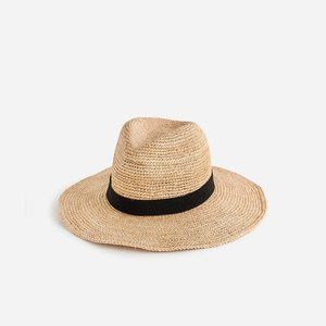 J. Crew, Tan, Wide-brim packable straw hat